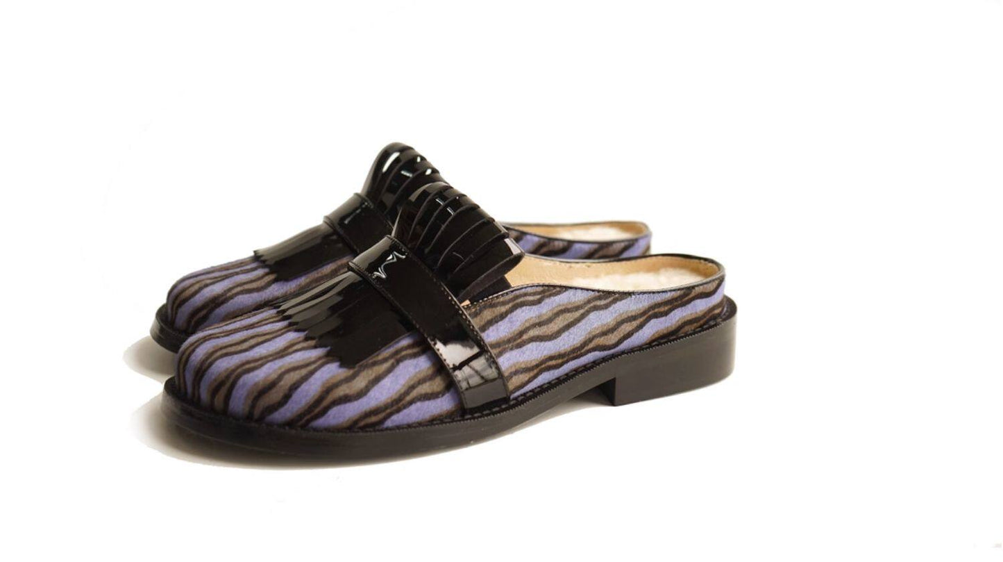 B-FEI horsehair slip-on shoes-GOJO.