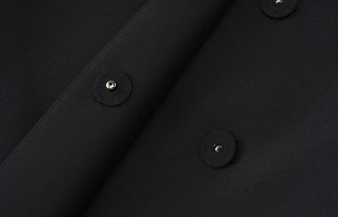 ZHUCHONGYUN curved stand-up collar slanted placket trench coat jacket-RUMI.