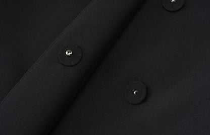 ZHUCHONGYUN curved stand-up collar slanted placket trench coat jacket-RUMI.