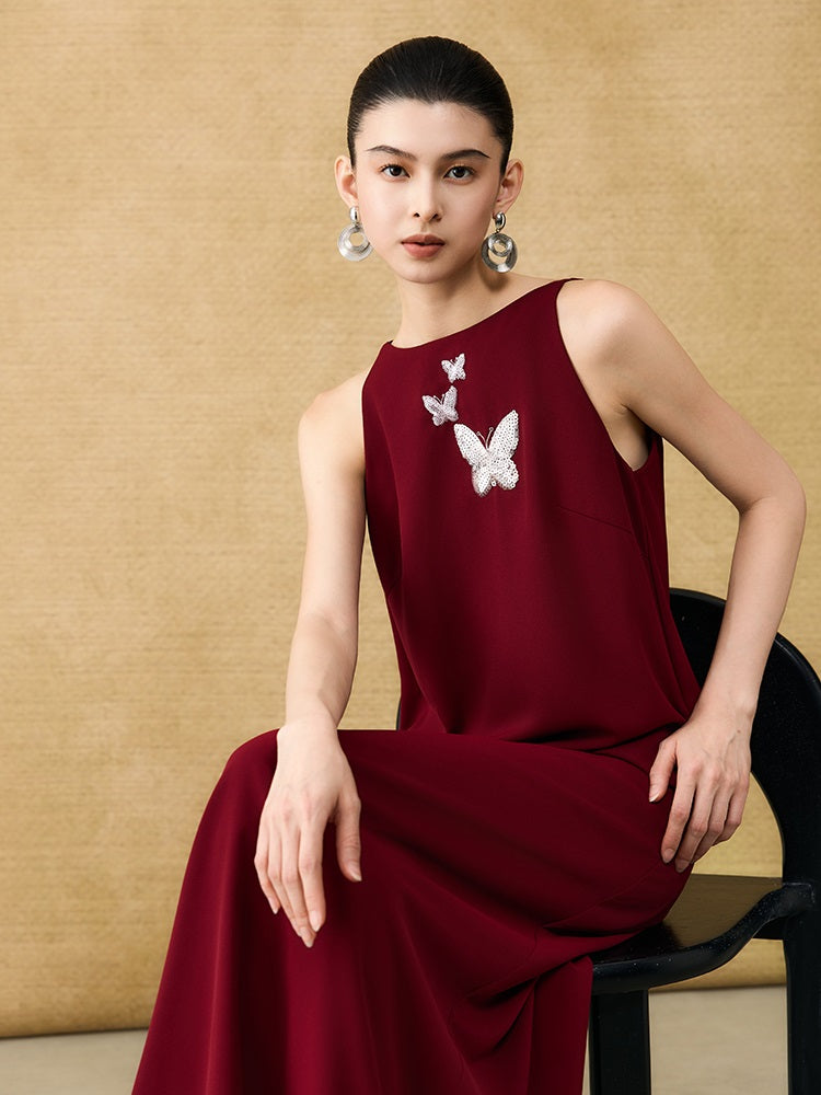 HECO Chinese style butterfly bead embroidered women's long skirt - CLOAK.