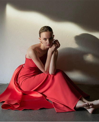 GOUDIN women's red engagement light luxury dress-EVE.