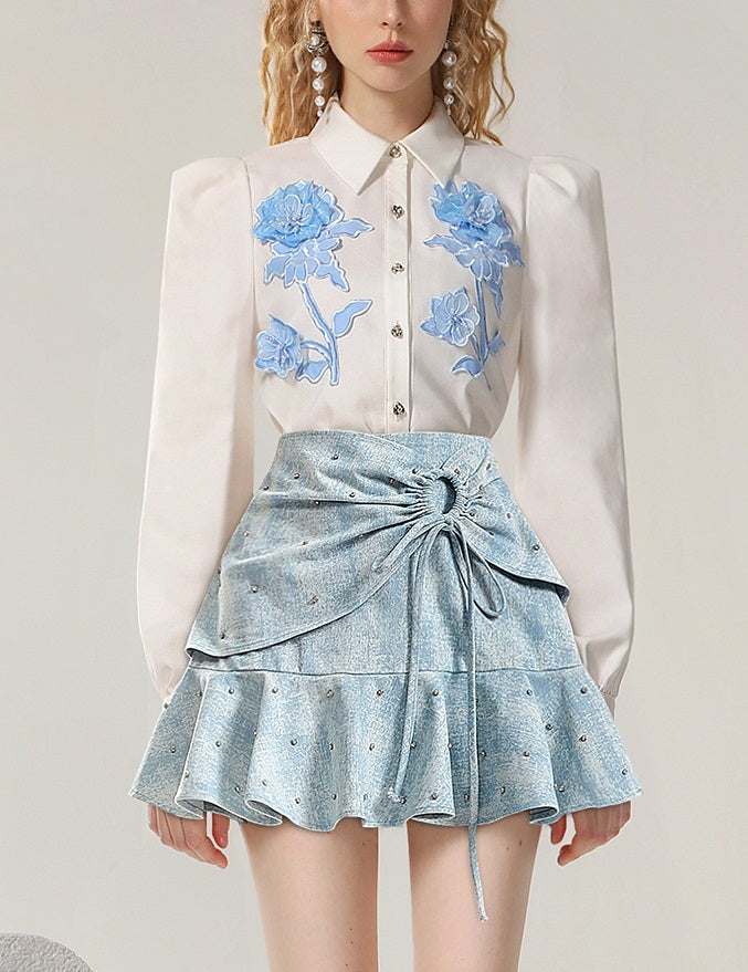 CHECOCRE Stubble French temperament high-end long-sleeved shirt - MUSE.