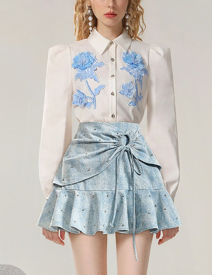 CHECOCRE Stubble French temperament high-end long-sleeved shirt - MUSE.