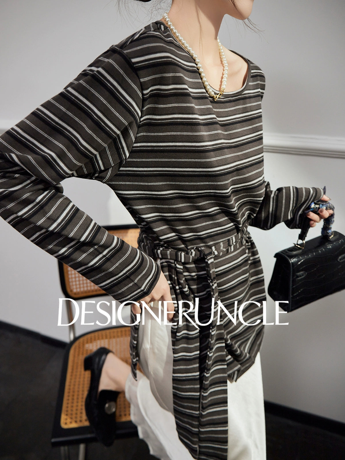 DGU "Flow Boundary" striped knitted sweater versatile fashion design top - NEAT.