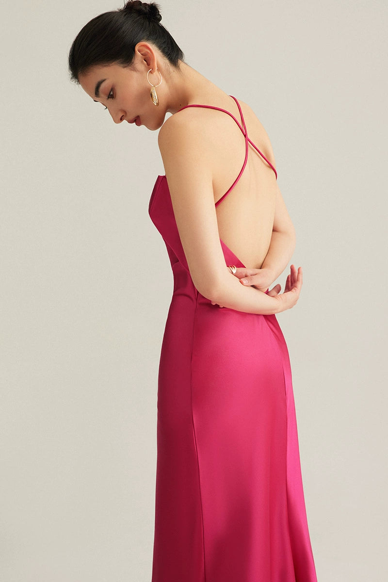 GOUDIN dressing satin party evening gown-MORA.