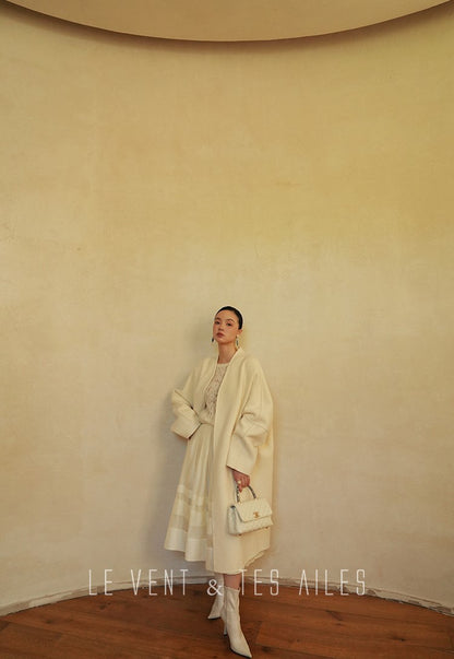 LE VENT&TES AILES French romantic luxury full midi summer skirt -RINA