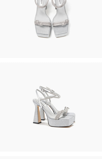SHOESZOOO straight buckle platform sandal pump heels - LUKE.