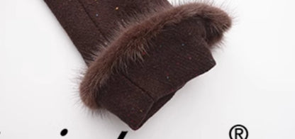 Le Palais Vintage Brown Mink Slim Jacket, Fishbone Skirt-LEE.