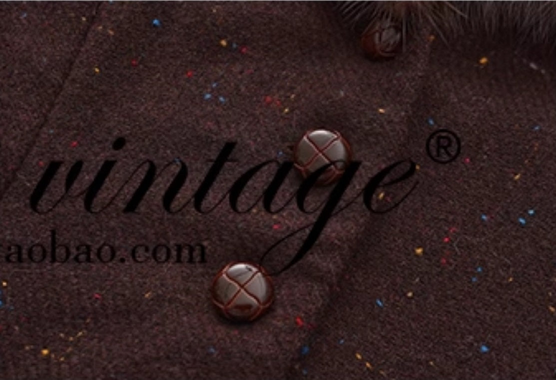 Le Palais Vintage Brown Mink Slim Jacket, Fishbone Skirt-LEE.