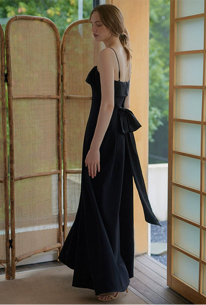 GOUDIN women's elegant black simple Jumpsuit -TOZIA.