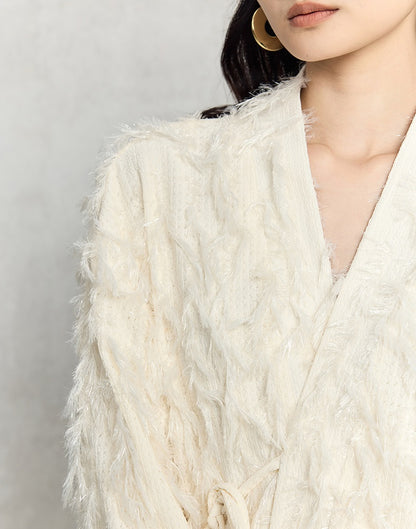 HECO Three-dimensional Tassel Fashion Top Shirt Women - flesh.