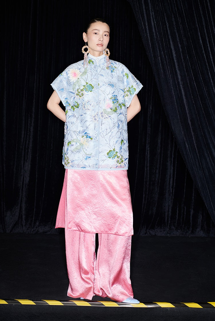 M essential Ma Kay designer Jiyi embroidery silk hand-dyed embroidery top - FEGI.