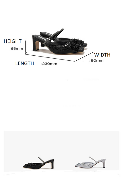 SHOESZOOO women's leather French half shoe high heels - MADE.