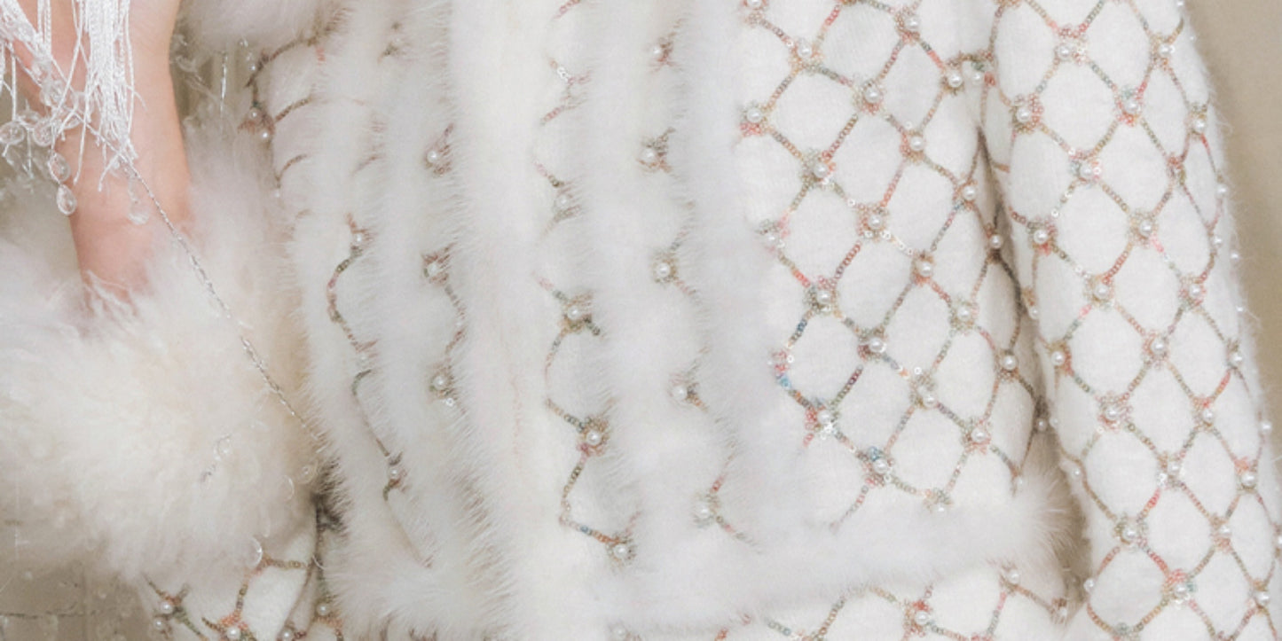 Wardrobes By Chen Elegant Embroidered Sequin/Bead Jacket/Short Skirt-Jay