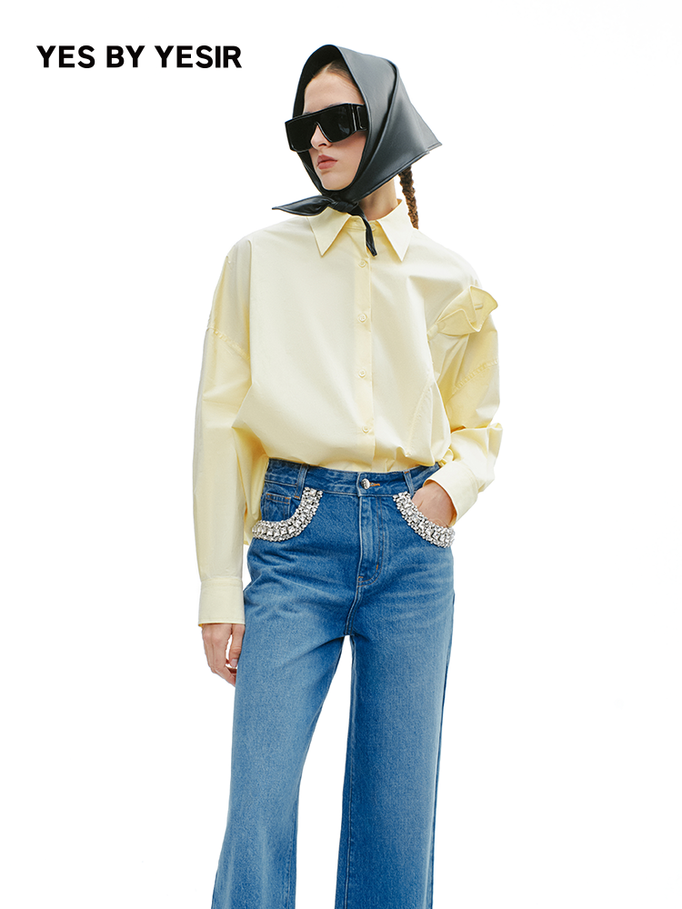 YES BY YESIR  handmade calla lily Monroe loose shirt - INTER.