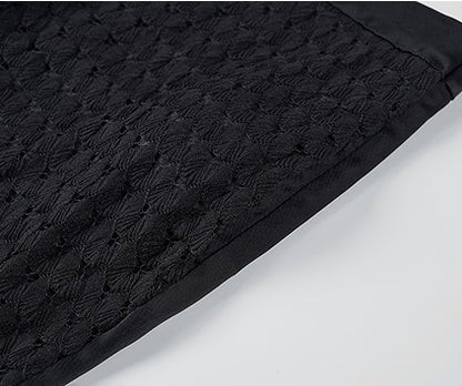 COMME MOI summer black cut-out satin panel flared pants - MADELYN.