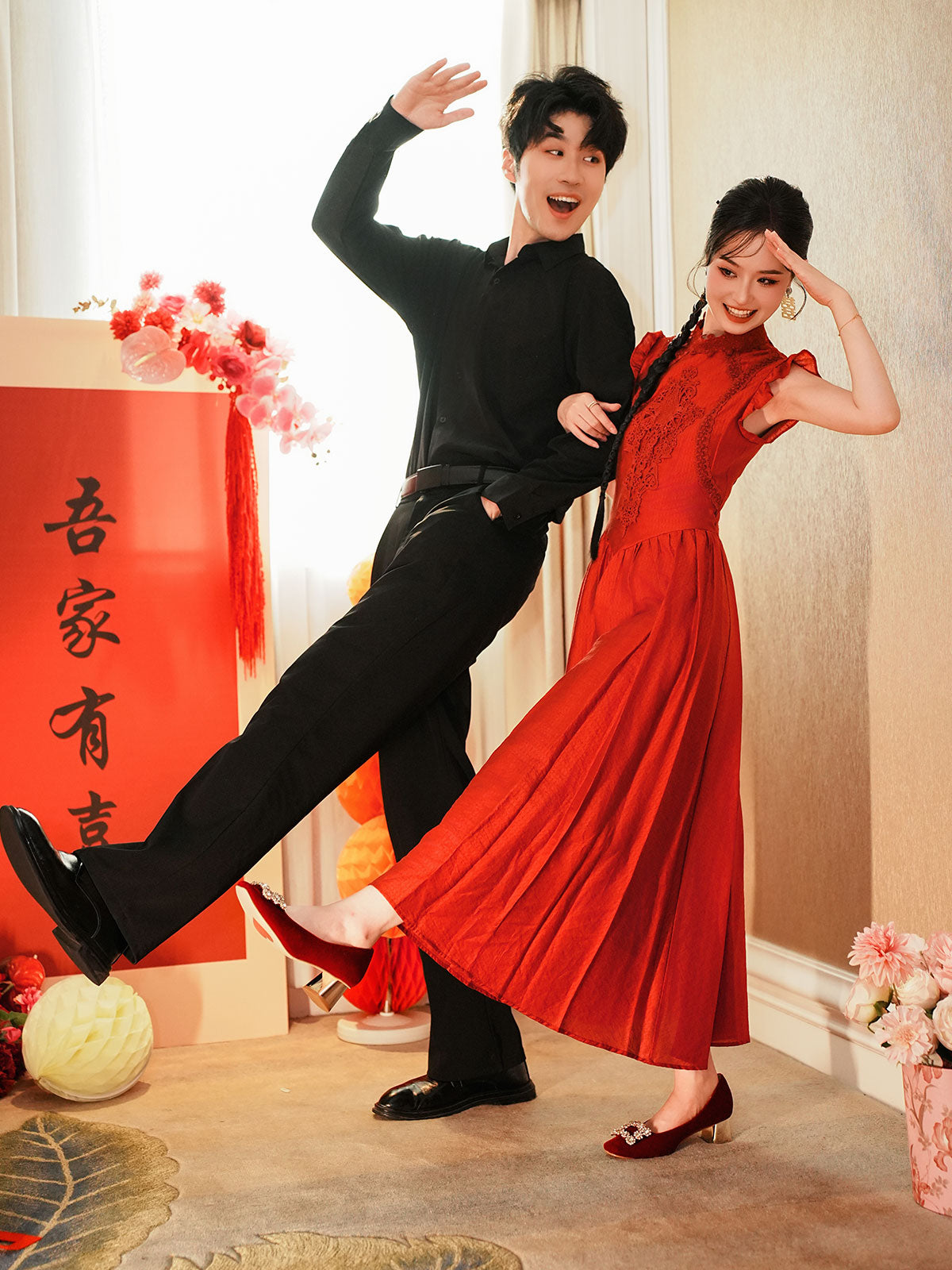 Pjjuu Beautiful Block Wedding Hexiu Wedding Heels - OUTSIDE