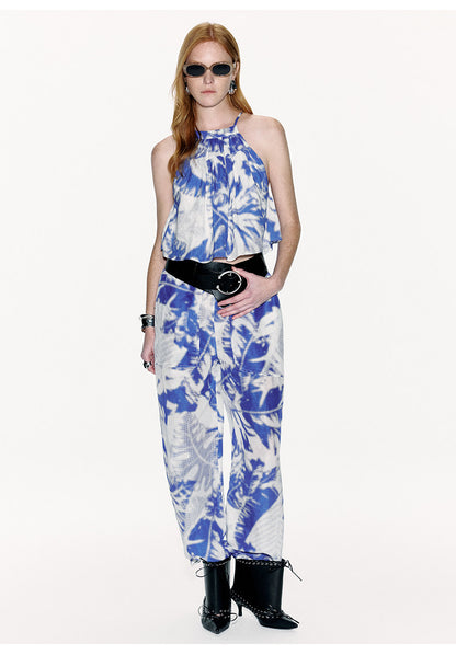ATELIER MISS LU Printed Mulberry Silk And Linen-blend Pants- ARIA.