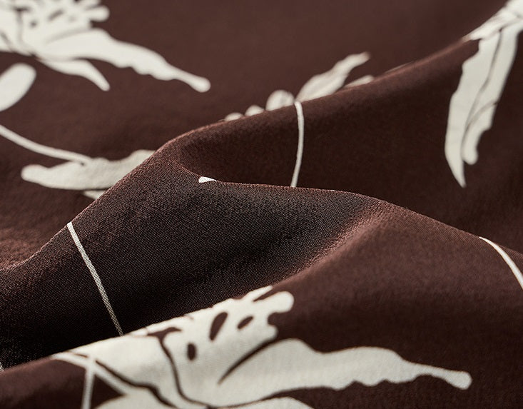 COMME MOI Lu Yan designer's new women's printed pleated silk streamer dress - LUCKY.