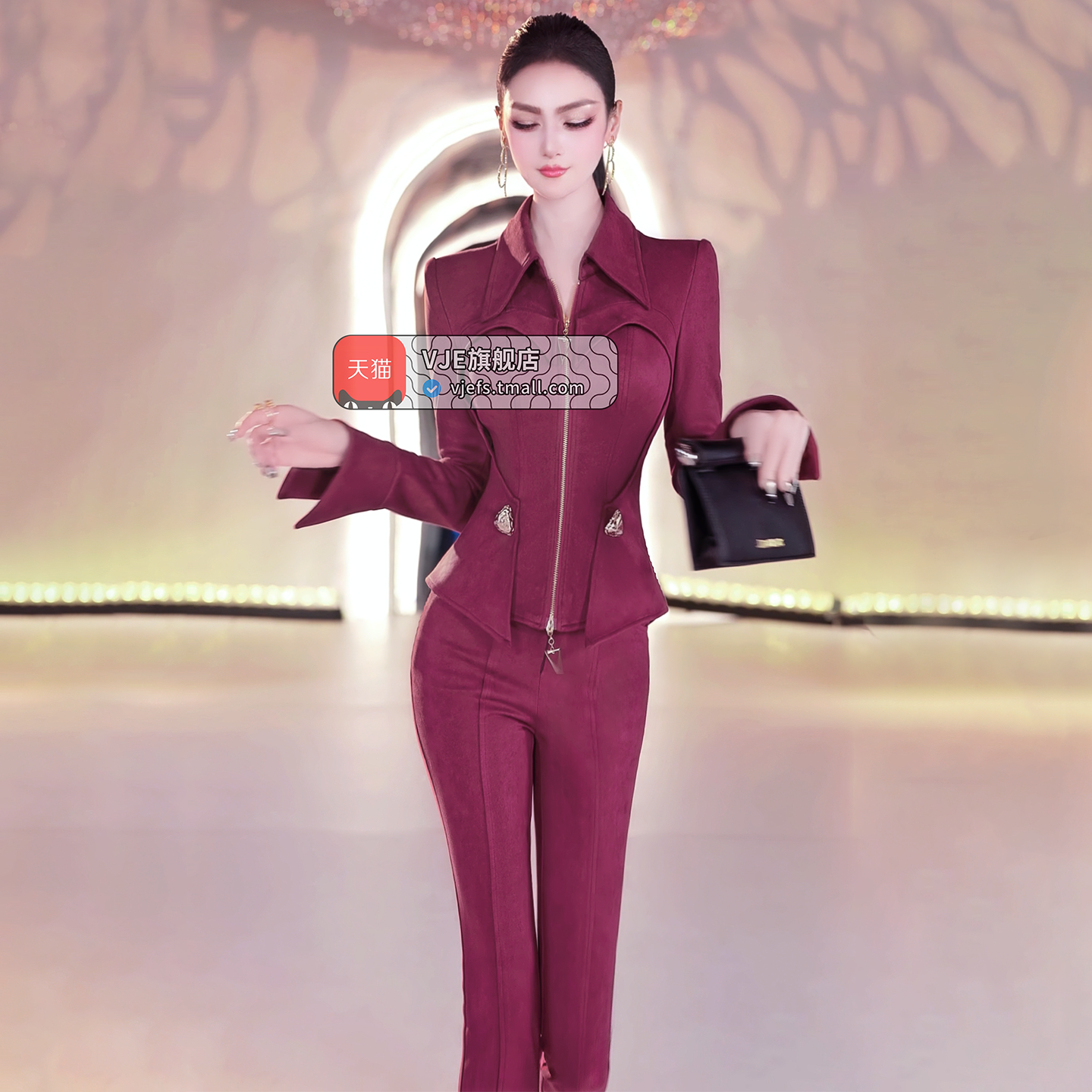 VJE  top bell-bottoms two-piece set OL suit for women-ARA.