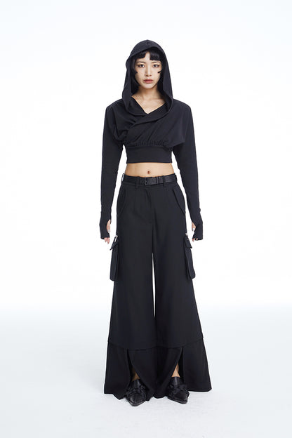 TINY IN Pocket Detachable Loose Track Cargo Pants-NIA