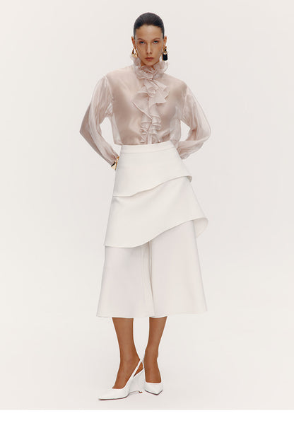 ATELIER MISS LU Fall/Winter Multi-layered Cut Splicing Cropped Culottes - SURREN