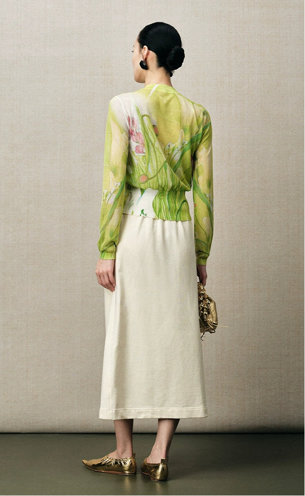 ZHUCHONGYUN flower crew neck print knitted cardigan--ARCHER.