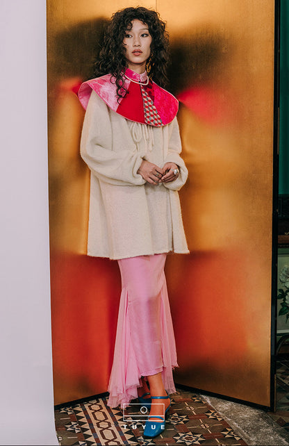 TUYUE Silk velvet satin woven flowers cloud shoulders accessory - BONNIE.