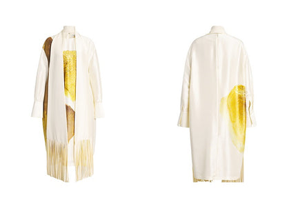 ZHUCHONGYUN crew neck midi cocoon printed dress-KOMACHI.