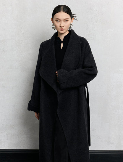 HECO Winter Thickened Warm Lapel Double-sided Woolen Long Wool Coat - loyal.