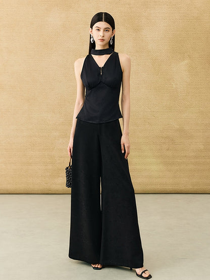 HECO Chinese Acetate V-Neck Waist Small Vest Top - ZEPH.