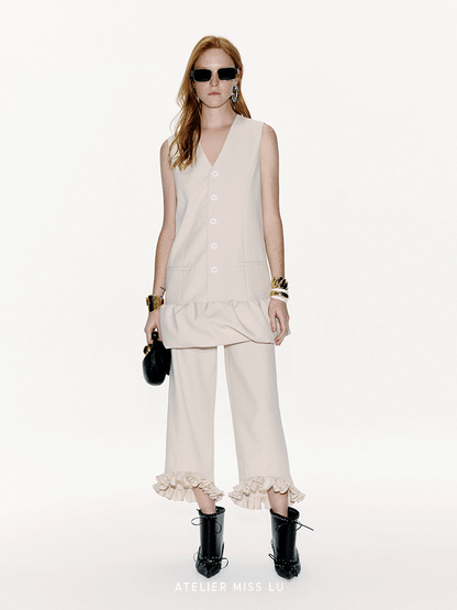 ATELIER MISS LUFluffy Bud Hem Panelled Button-Down Dress - CAPTIN.
