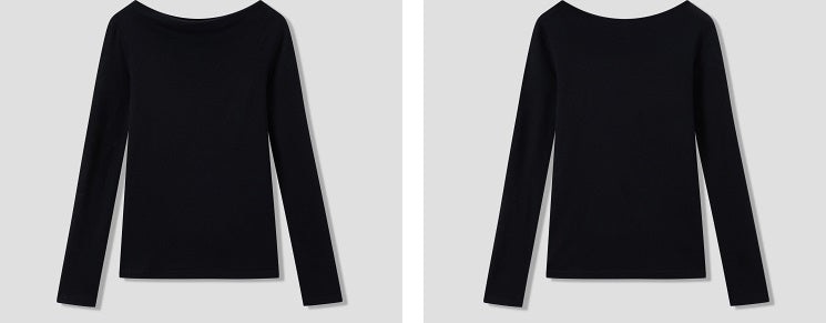 COMME MOI Lu Yan designer's new women's black straight neck silk wool knitwear - CONTROL.