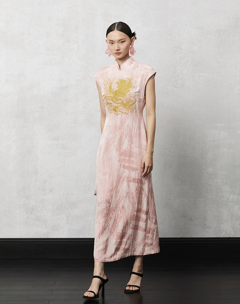 HECO Summer Jacquard Linen Dress Long Skirt - set.