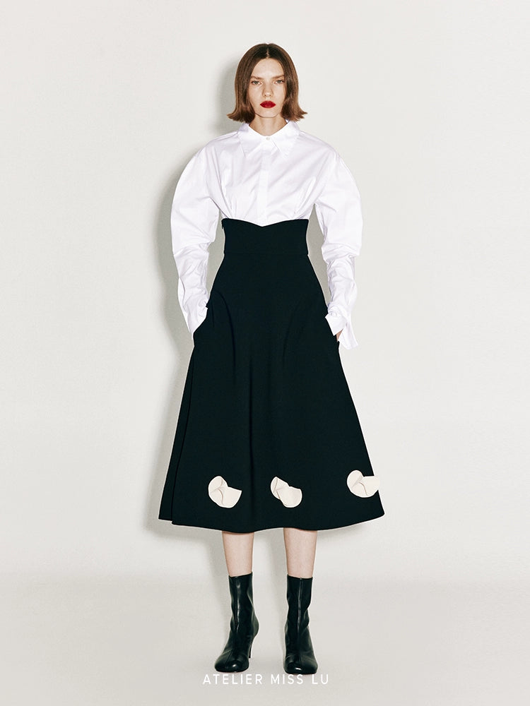 ATELIER MISS LU New Waist Closure Design Cinched Waist Shirt - MARK.