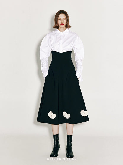 ATELIER MISS LU New Waist Closure Design Cinched Waist Shirt - MARK.