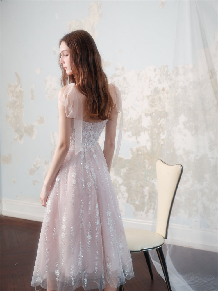 Wardrobes by Chen Luxury Pastel Pink beaded Sleeveless tulle bridal Dress-Khris