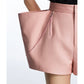 Structured unique designer high fashion luxury high-waisted salmon coral shorts pocket - Cuwe