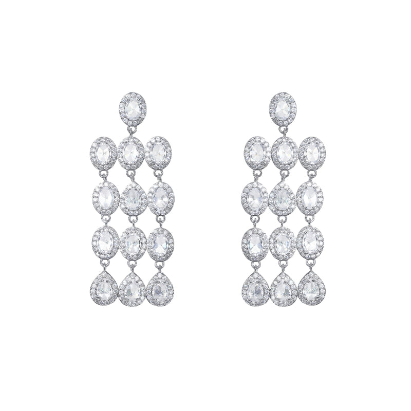 Wardrobes by Chen Luxury Diamond Zircon Light Sparkly Earrings-Deji