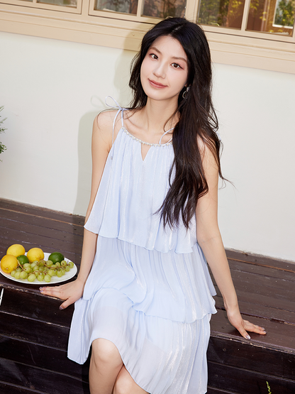 YES BY YESIR | Ye Qians Layered Whisper Mille-Feuille Streamer Gauze Dress -LORELLA.