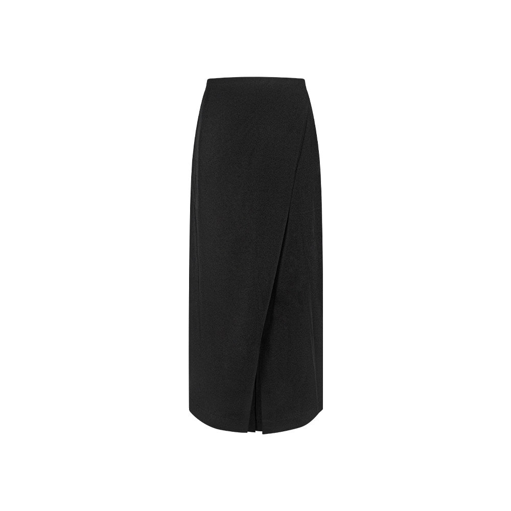 TUYUE Black Retro Slit Straight Hip Skirt - JAKE.