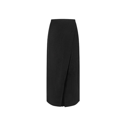 TUYUE Black Retro Slit Straight Hip Skirt - JAKE.