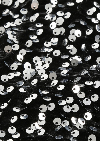 DOLLY Luxury Black Sleeveless Sequin Halter Neck Irregular Hem Sexy Cocktail Dress-ANASTASIA