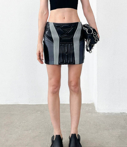ANNAKIKI Niche Three-dimensional function stitching hip skirt-OLED
