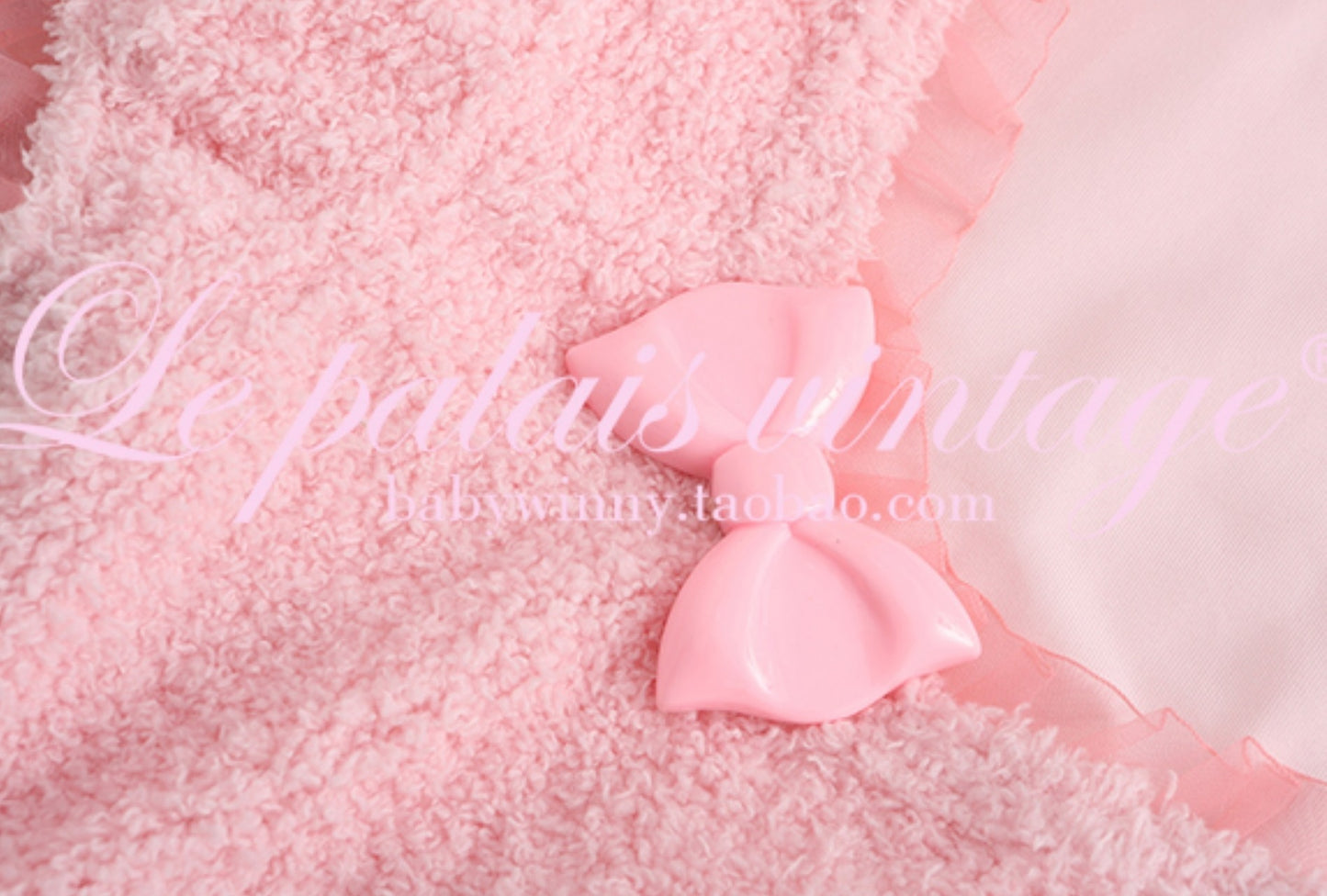 Le Palais Vintage Pink Plush Crop Top + Hip Skirt Set