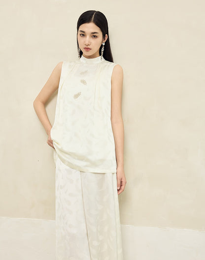 HECO Handmade Beaded Acetate Jacquard Sleeveless Top Women - KING