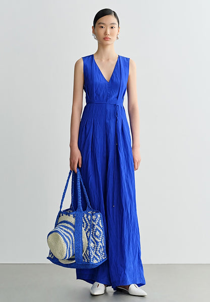 COMME MOI summer commuter V-neck wide-leg jumpsuit - QUINTUS.