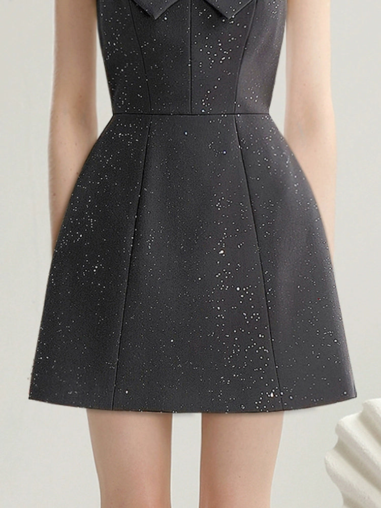 CHECOCRE Elegant Waist Slim Short Black Dress - TRACK