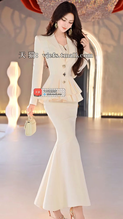 VJE two-piece skirt coat mermaid suit skirt - LOO.