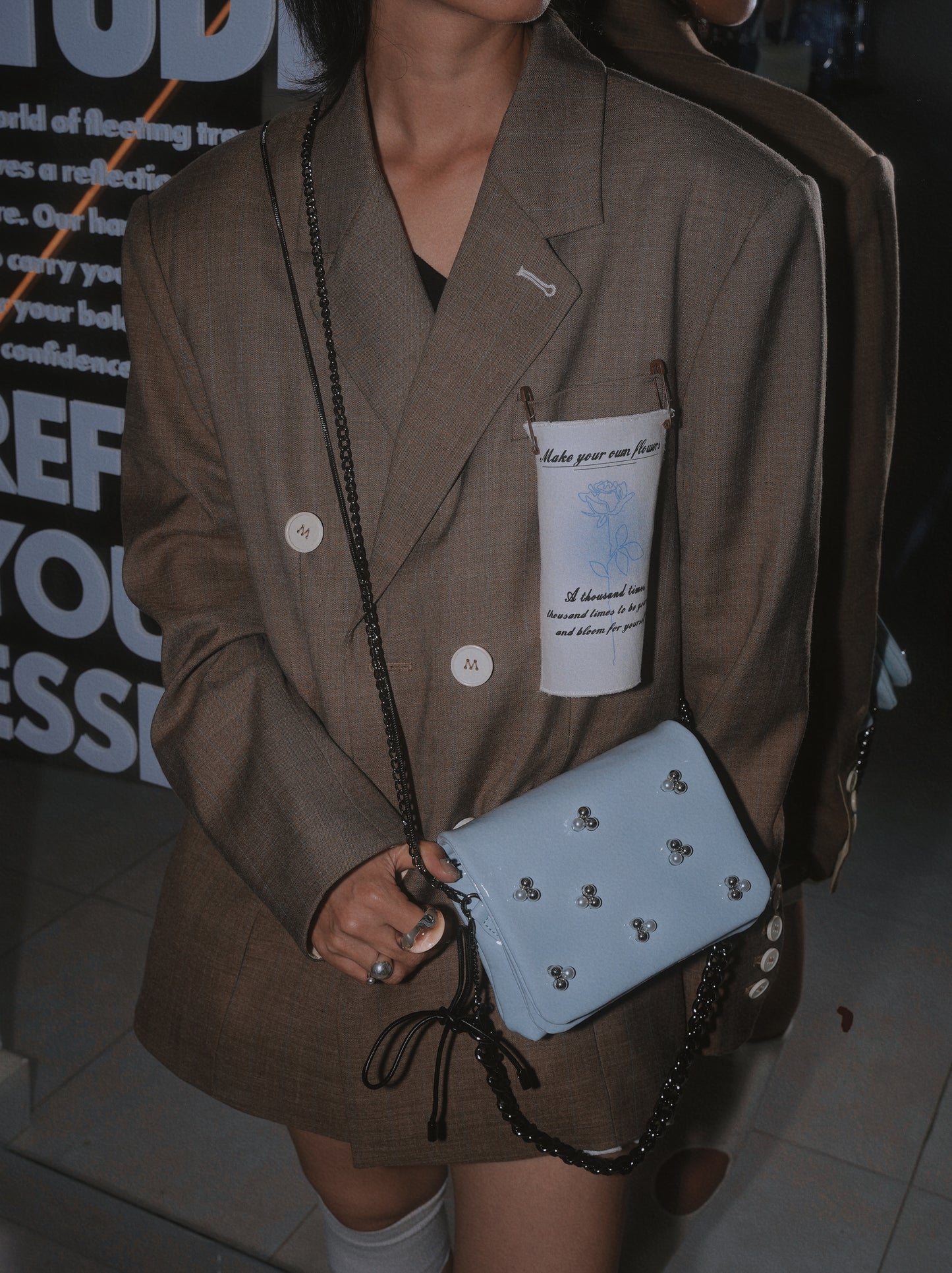 IUBALLET Leather Pearl Chain Crossbody Small Bag - BENSON.